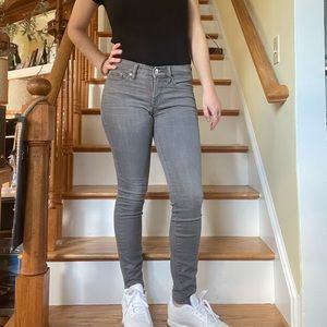 Stretchy grey skinny jeans